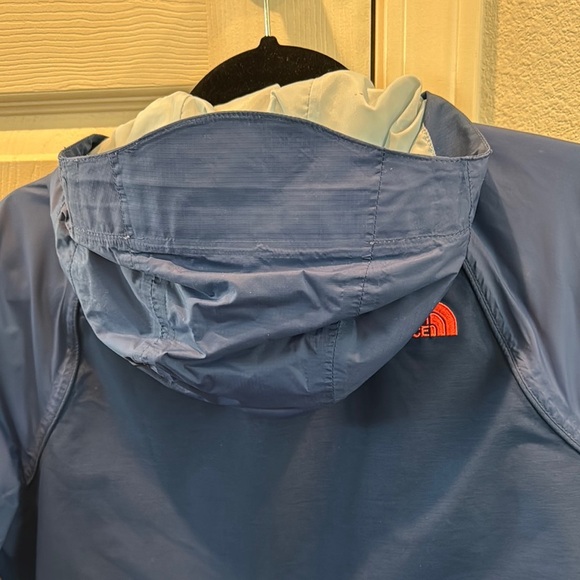 The North Face Blue and Orange Raincoat with Hood - Picture 4 of 4